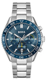 Hugo Boss Runner Chronograph Blue Dial Silver Steel Strap Watch for Men - 1514143 Authentic Buy Shop Now