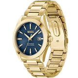 Hugo Boss Strike Blue Dial Gold Steel Strap Watch for Men - 1514172 Authentic Buy Shop Now