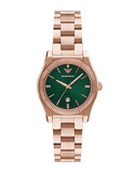 Emporio Armani Federica Analog Green Dial Rose Gold Steel Strap Watch for Women - AR11639 Authentic Buy Shop Now