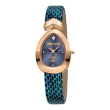 Just Cavalli Diversa Snake Blue Dial Blue Leather Strap Watch for Women - JC1L321L0055 Authentic Buy Shop Now