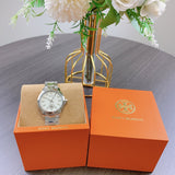 Tory Burch Collins White Dial Silver Steel Strap Watch for Women - TBW1301 Authentic Buy Shop Now