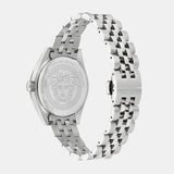 Versace V-Code Analog Blue Dial Silver Steel Strap Watch for Women - VE8I00324 Authentic Buy Shop Now