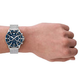 Emporio Armani Diver Chronograph Blue Dial Silver Mesh Strap Watch for Men - AR11587 Authentic Buy Shop Now