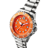 Citizen Mechanical Automatic Orange Dial Silver Steel Strap Watch for Men - NJ0128-80X Authentic Buy Shop Now