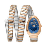 Just Cavalli Serpente Metallica Blue Dial Two Tone Steel Strap Watch for Women - JC1L224M0095 Authentic Buy Shop Now