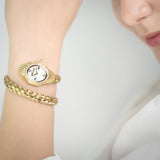 Just Cavalli Twined Mother of Pearl Dial Gold Steel Strap Watch for Women - JC1L305M0025 Authentic Buy Shop Now