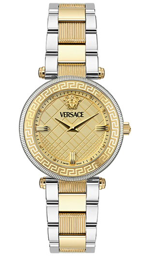 Versace Reve Analog Gold Dial Two Tone Steel Strap Watch for Women - VE8B00324 Authentic Buy Shop Now