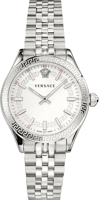 Versace Hellenyium Quartz White Dial Silver Steel Strap Watch for Women - VEHU00320 Authentic Buy Shop Now