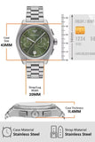 Emporio Armani Federico Chronograph Green Dial Silver Steel Strap Watch for Men - AR11640 Authentic Buy Shop Now
