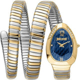 Just Cavalli Glam Evo 9 Blue Dial Two Tone Steel Strap Watch for Women - JC1L224M0075