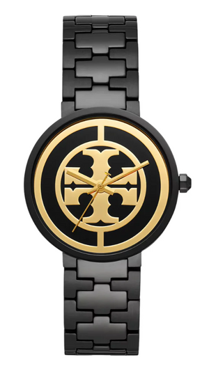 Tory Burch Reva Black Dial Black Steel Strap Watch for Women - TBW4039 Authentic Buy Shop Now