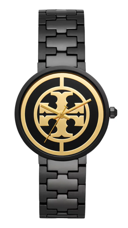Tory Burch Reva Black Dial Black Steel Strap Watch for Women - TBW4039 Authentic Buy Shop Now