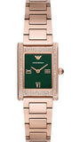 Emporio Armani Genni Green Dial Rose Gold Steel Strap Watch for Women - AR11641 Authentic Buy Shop Now