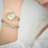 Just Cavalli Twined Mother of Pearl Dial Two Tone Steel Strap Watch for Women - JC1L305M0055 Authentic Buy Shop Now
