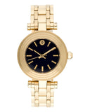 Tory Burch Classic T Black Dial Gold Steel Strap Watch for Women - TBW9010 Authentic Buy Shop Now