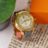 Tory Burch Classic Chronograph White Dial Grey Nylon Strap Watch for Women - TBW1035 Authentic Buy Shop Now