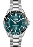 Hugo Boss Runner 3H Green Dial Silver Steel Strap Watch for Men - 1514208 Authentic Buy Shop Now