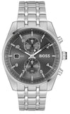 Hugo Boss Skytraveller Chronograph Grey Dial Silver Steel Strap Watch for Men - 1514151 Authentic Buy Shop Now