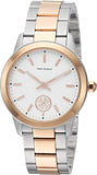 Tory Burch Collins White Dial Two Tone Steel Strap Watch for Women - TBW1305 Authentic Buy Shop Now