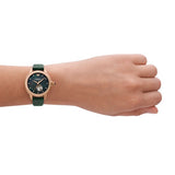 Emporio Armani Mia Meccanico Mother of Pearl Dial Green Leather Strap Watch for Women - AR60073 Authentic Buy Shop Now