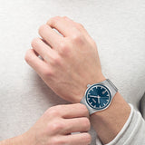 Hugo Boss Candor Blue Dial Silver Steel Strap Watch for Men - 1514076 Authentic Buy Shop Now
