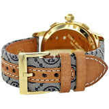 Tory Burch Classic Chronograph White Dial Grey Nylon Strap Watch for Women - TBW1035 Authentic Buy Shop Now
