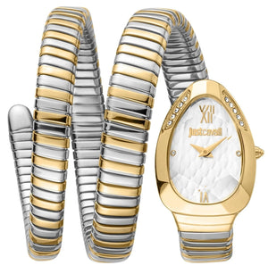 Just Cavalli Glam Evo 9 White Dial Two Tone Steel Strap Watch for Women - JC1L224M0065 Authentic Buy Shop Now