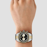 Emporio Armani Racer Chronograph Black Dial Two Tone Steel Strap Watch for Men - AR11678 Authentic Buy Shop Now