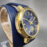 Tory Burch Collins Quartz Blue Dial Blue Leather Strap Watch for Women - TBW1303 Authentic Buy Shop Now
