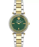 Versace Reve Analog Green Dial Two Tone Steel Strap Watch for Women - VE8B00524 Authentic Buy Shop Now