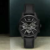 Emporio Armani Antonio Chronograph Black Dial Black Leather Strap Watch for Men - AR11583 Authentic Buy Shop Now