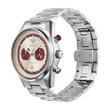 Emporio Armani Racer Chronograph White Dial Silver Steel Strap Watch for Men - AR11645 Authentic Buy Shop Now