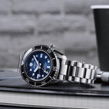 Seiko Prospex Diver Scuba Automatic Blue Dial Silver Steel Strap Watch for Men - SBEJ021 Authentic Buy Shop Now