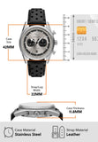 Emporio Armani Racer Chronograph Silver Dial Black Leather Strap Watch for Men - AR11677 Authentic Buy Shop Now