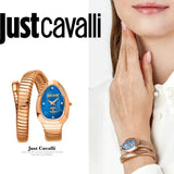 Just Cavalli Glam Evo 4 Blue Dial Rose Gold Steel Strap Watch for Women - JC1L229M0055 Authentic Buy Shop Now