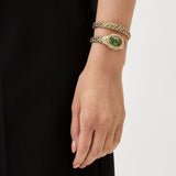 Just Cavalli Twined Green Dial Gold Steel Strap Watch for Women - JC1L305M0035 Authentic Buy Shop Now