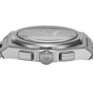 Emporio Armani Federico Chronograph Green Dial Silver Steel Strap Watch for Men - AR11640 Authentic Buy Shop Now