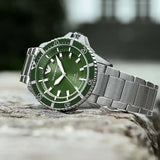 Emporio Armani Sea Explorer Green Dial Silver Steel Strap Watch for Men - AR60088 Authentic Buy Shop Now
