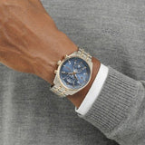 Hugo Boss Skytraveller Chronograph Blue Dial Two Tone Steel Strap Watch for Men - 1514247 Authentic Buy Shop Now