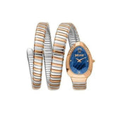 Just Cavalli Serpente Metallica Blue Dial Two Tone Steel Strap Watch for Women - JC1L224M0095 Authentic Buy Shop Now