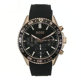 Hugo Boss Runner Chronograph Black Dial Black Silicone Strap Watch for Men - 1514168 Authentic Buy Shop Now