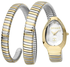 Just Cavalli Glam Evo 4 White Dial Two Tone Steel Strap Watch for Women - JC1L209M0065 Authentic Buy Shop Now