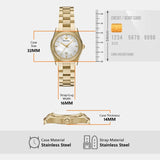 Emporio Armani Federica Mother of Pearl White Dial Gold Steel Strap Watch for Women - AR11657 Authentic Buy Shop Now