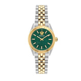Versace V-Code Analog Green Dial Two Tone Steel Strap Watch for Women - VE8I00424 Authentic Buy Shop Now