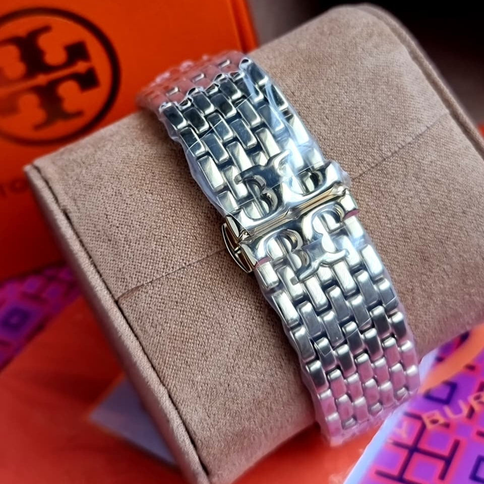 Tory Burch Eleanor Mother of Pearl Pink Dial Gold Steel Strap Watch for Women - TBW1077 Authentic Buy Shop Now