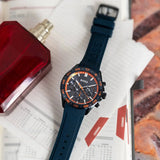 Hugo Boss Runner Chronograph Blue Dial Blue Silicone Strap Watch for Men - 1514142 Authentic Buy Shop Now