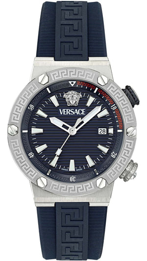 Versace Greca Diver Quartz Blue Dial Blue Rubber Strap Watch for Men - VE8G00124 Authentic Buy Shop Now