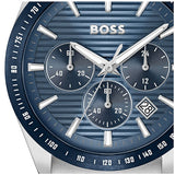Hugo Boss Strike Chronograph Blue Dial Silver Steel Strap Watch for Men - 1514240 Authentic Buy Shop Now