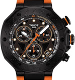 Tissot T Race Chronograph Black Dial Orange Rubber Strap Watch for Men - T141.417.37.051.02 Authentic Buy Shop Now