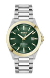 Hugo Boss Strike Green Dial Silver Steel Strap Watch for Men - 1514173 Authentic Buy Shop Now